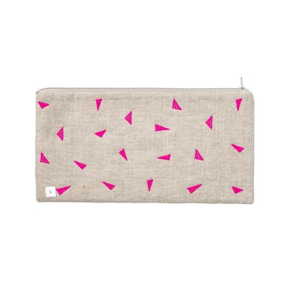 Hot Pink Triangle Patterned Clutch - Picture 2 of 2
